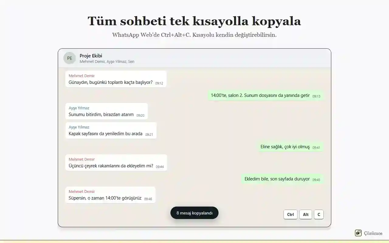 Hızlıca kopyala