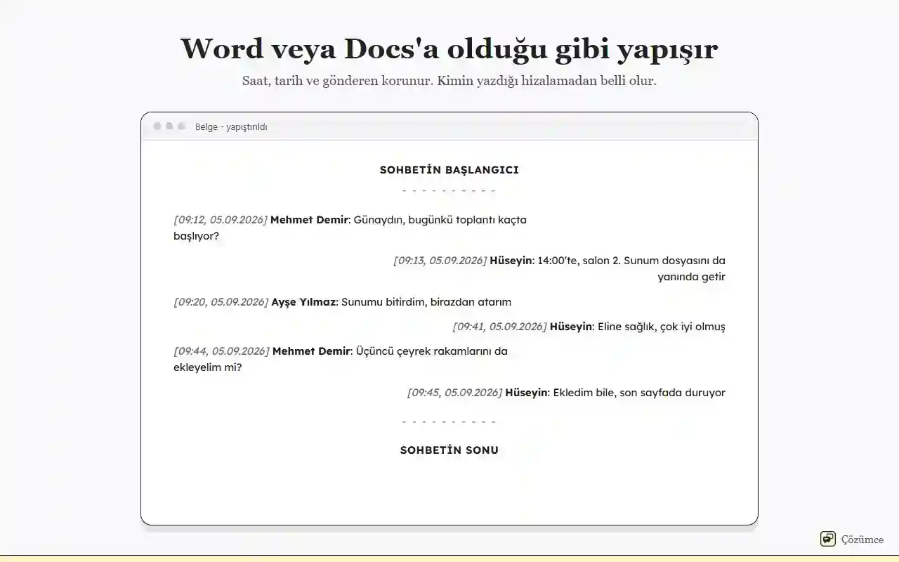 Olduğu gibi yapıştır