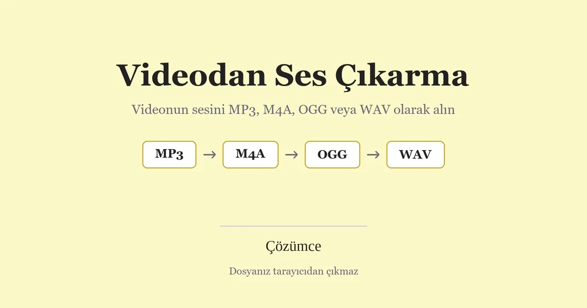 Krem zeminde Videodan Ses Çıkarma başlığı ve MP3, M4A, OGG, WAV format zinciri